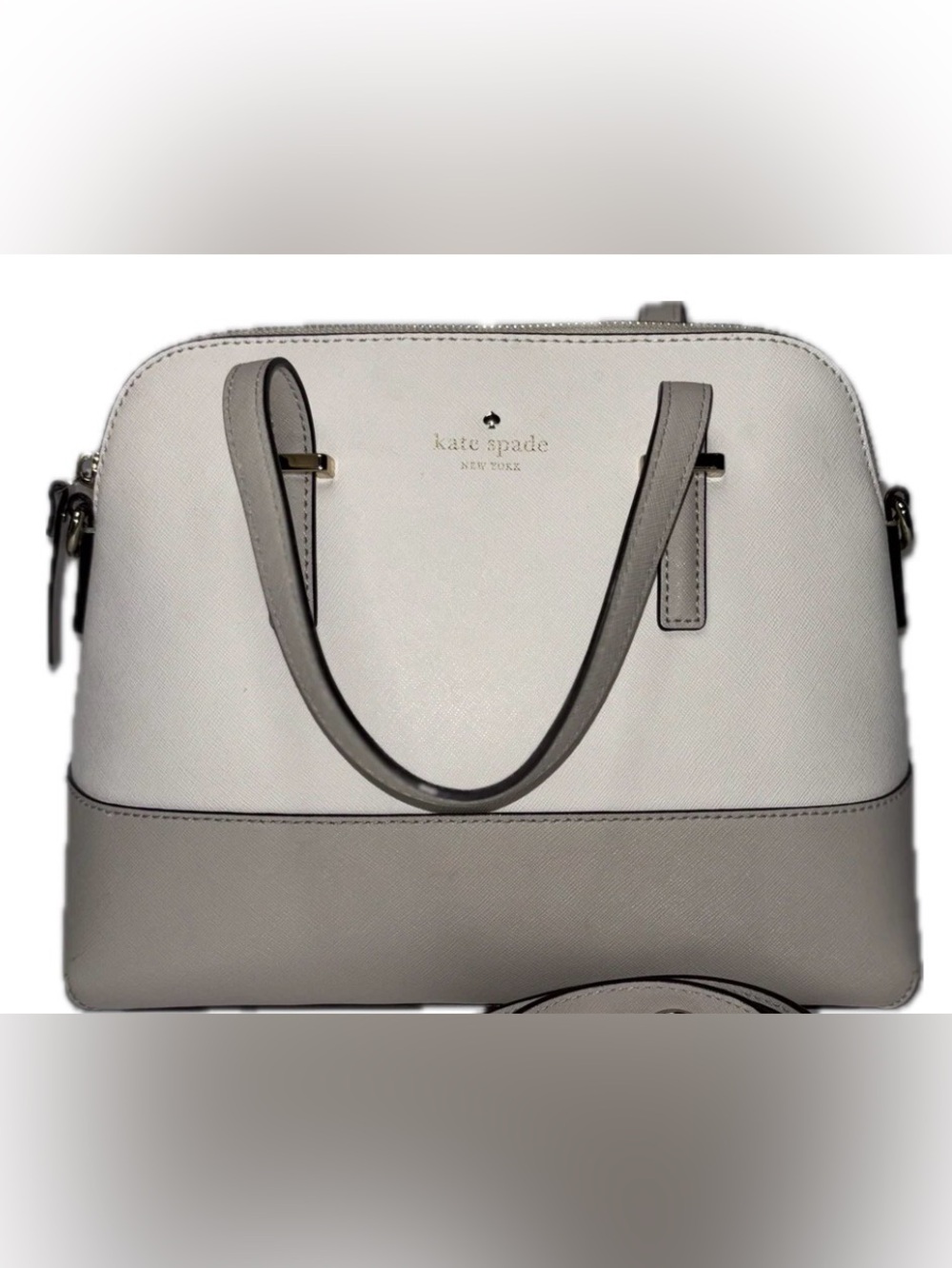 Kate Spade Cedar Street Maise Dome Satchel Two Tone Gray.